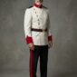 Traje de gala Orden de los Templarios MOD 5347 Guerrera templaria con botones de escudo templario Traje gran gala templarios con pantalón Detalle del cuello y botones del traje templario