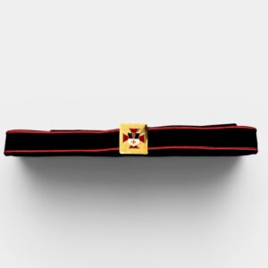 Cinturón de gala templario con hebilla metálica de escudo templario